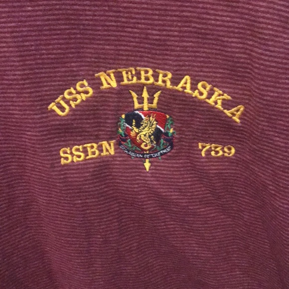USS Nebraska Heavy Stitched Tshirt Stitched Insignia XL Very Interesting!! - Picture 2 of 5